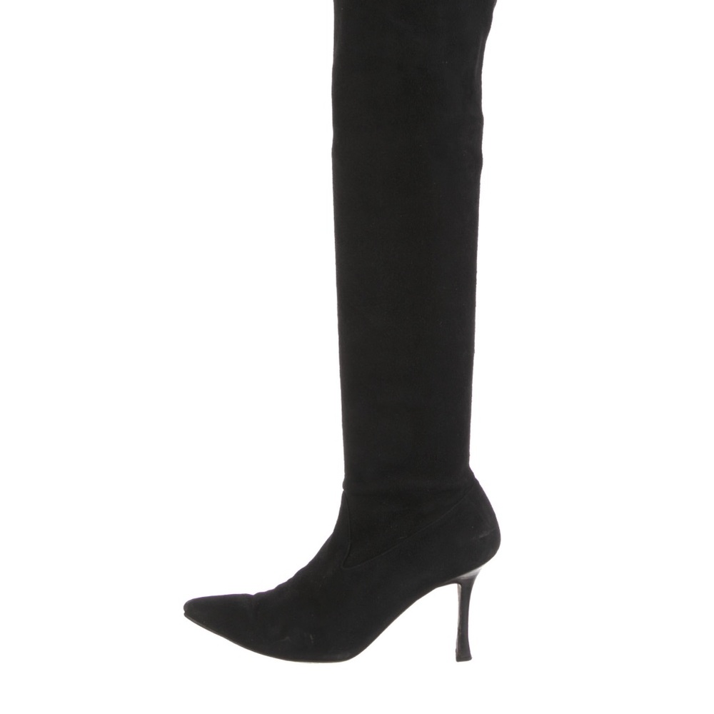 Manolo Blahnik Suede Knee High Boots